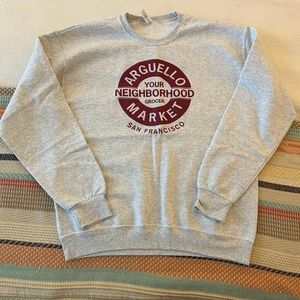 Arguello Market crewneck sweatshirt. NWOT. Size Large.